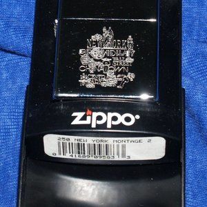 Rare 2008 NYC Engraved Montage Zippo Lighter